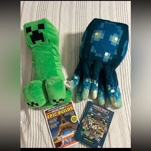 Minecraft book, plush, blanket and pillowcase bundle